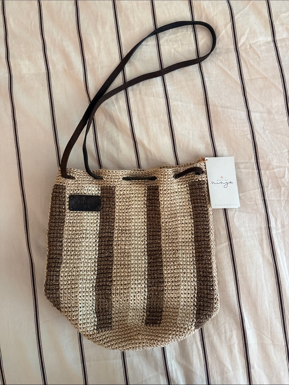 Nina Raffia Bucket Bag